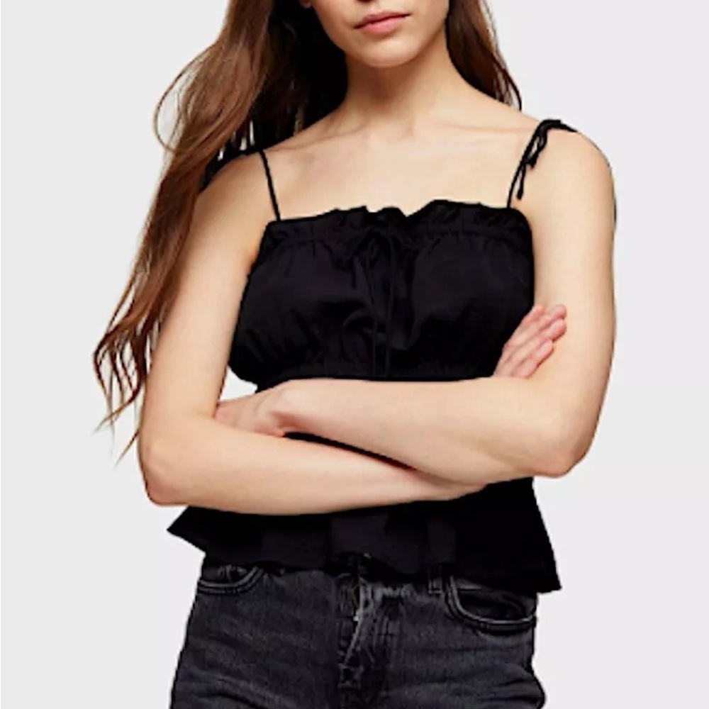 Topshop Womens Black Casual Tank Top/Cami 10 Medium